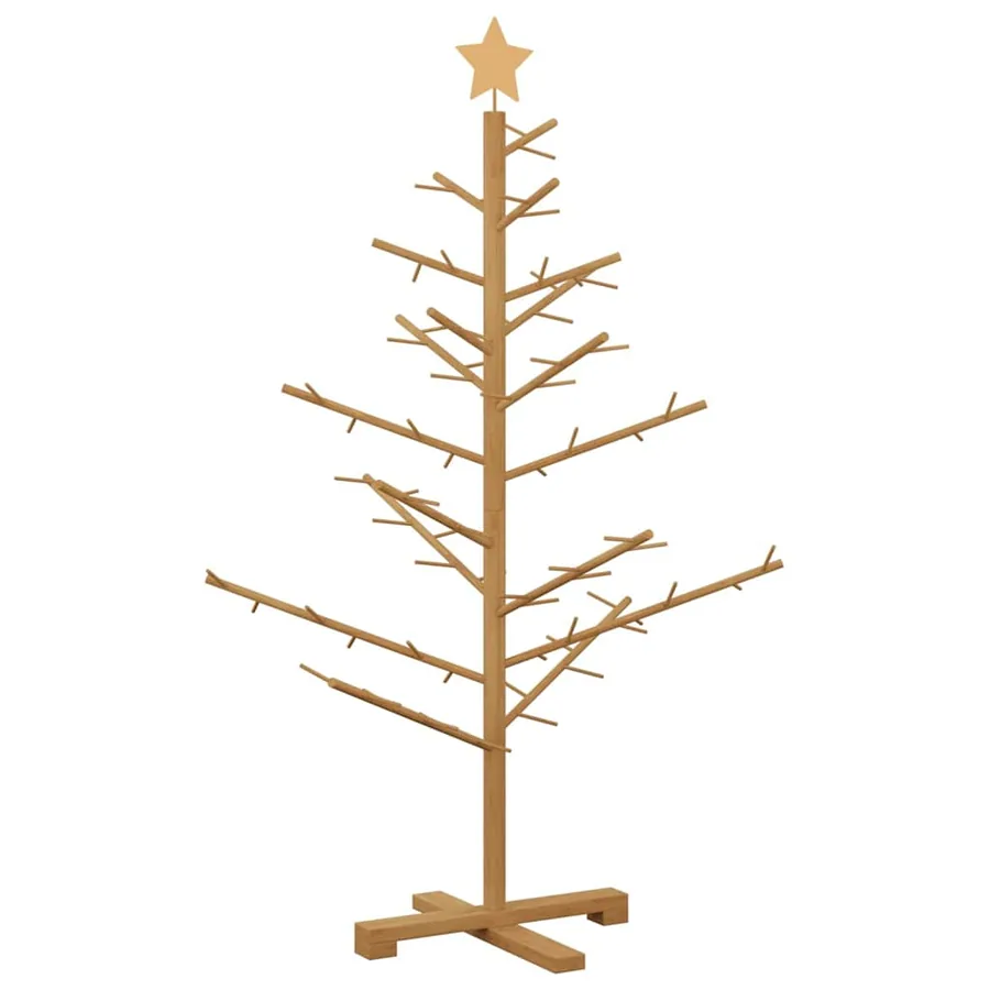 Arbre de Noël en bois Marron 125 cm Bois de pin massif - 7