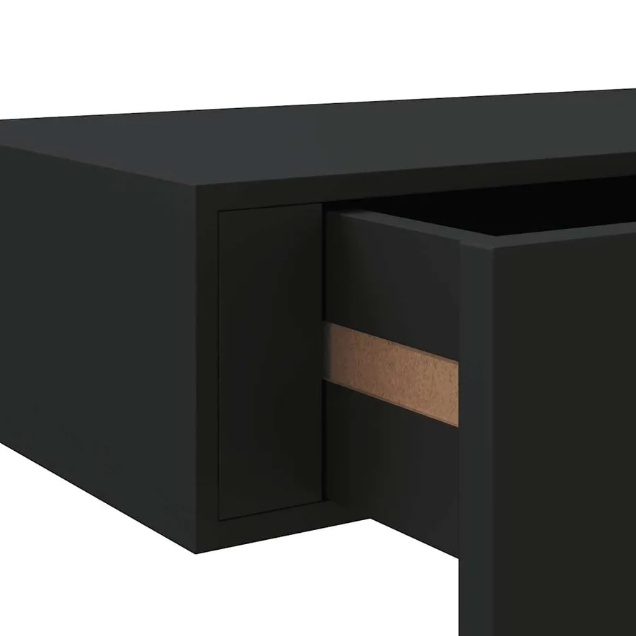 Étagères à tiroirs murales 2 pcs Noir 60x23,5x10 cm MDF - 11