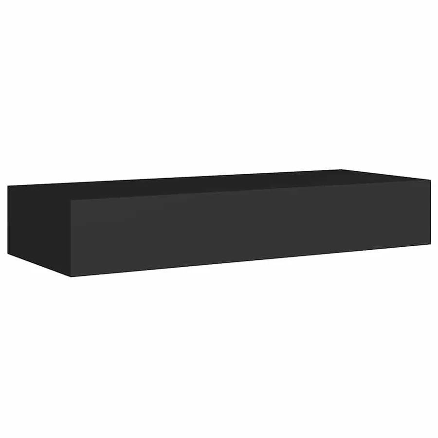 Étagères à tiroirs murales 2 pcs Noir 60x23,5x10 cm MDF - 6