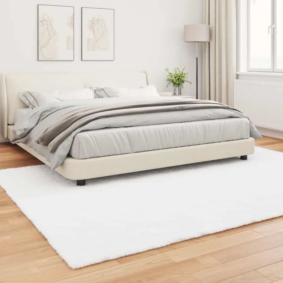 Tapis antidérapant en fausse de lapin OLITE Blanc 200 x 280 cm - 4