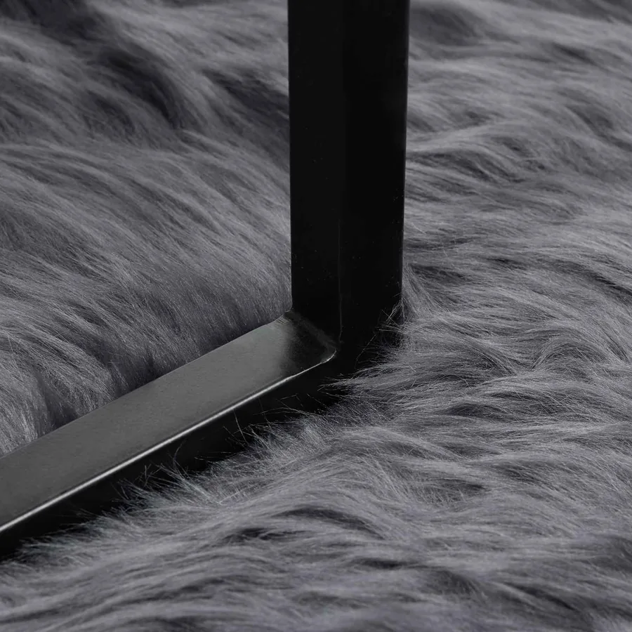 Tapis en fausse TAFALLA Anthracite 100 x 200 cm Polyester - 5