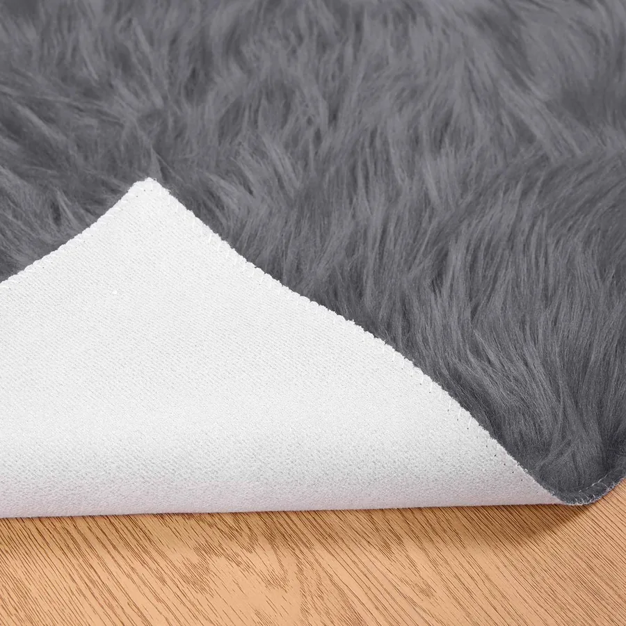 Tapis en fausse TAFALLA Anthracite 100 x 200 cm Polyester - 6