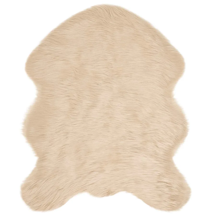 Tapis en fausse TAFALLA Beige 50 x 80 cm Polyester - 2