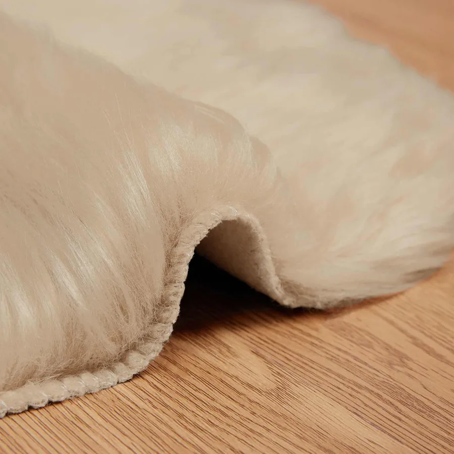 Tapis en fausse TAFALLA Beige 50 x 80 cm Polyester - 9