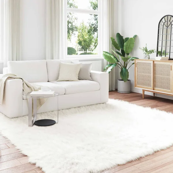 Tapis en fausse TAFALLA Blanc 240 x 240 cm Polyester