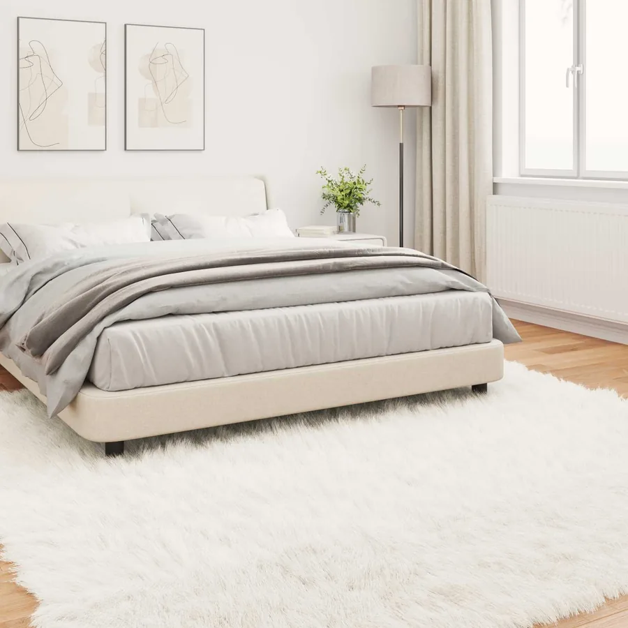 Tapis en fausse TAFALLA Blanc 240 x 240 cm Polyester - 4