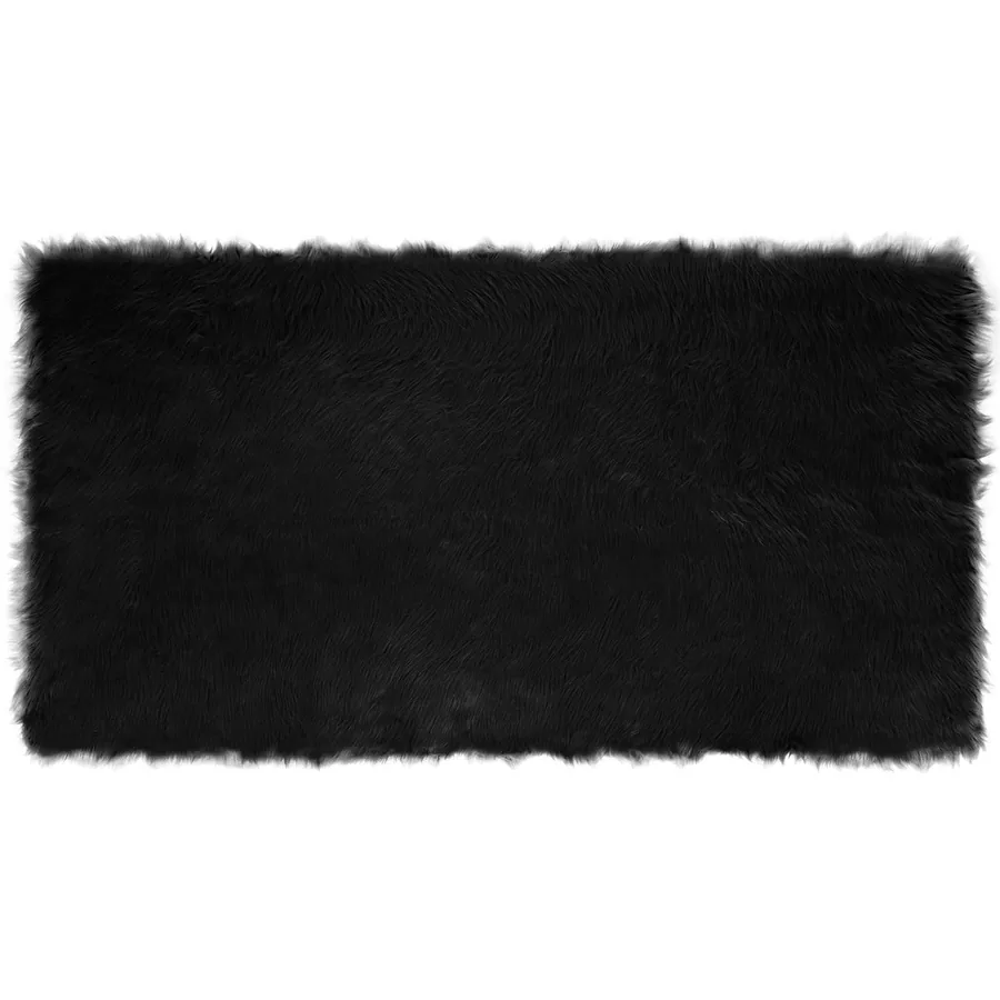 Tapis en fausse TAFALLA Noir 80 x 150 cm Polyester - 2