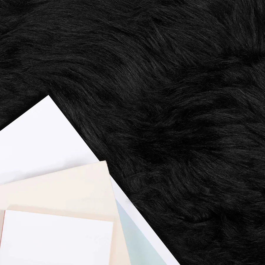 Tapis en fausse TAFALLA Noir 80 x 150 cm Polyester - 3