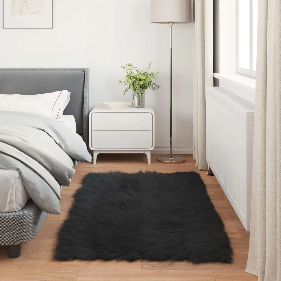 Tapis en fausse TAFALLA Noir 80 x 150 cm Polyester - 4