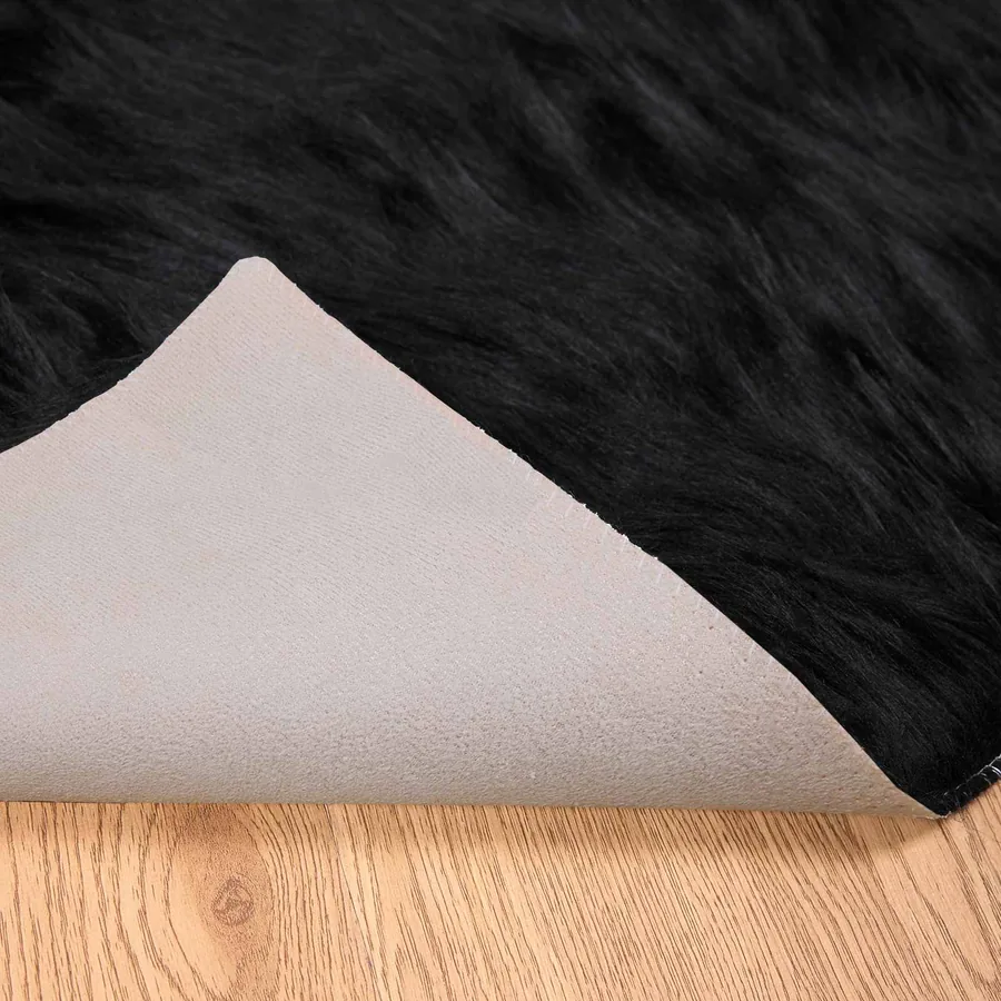 Tapis en fausse TAFALLA Noir 80 x 150 cm Polyester - 7