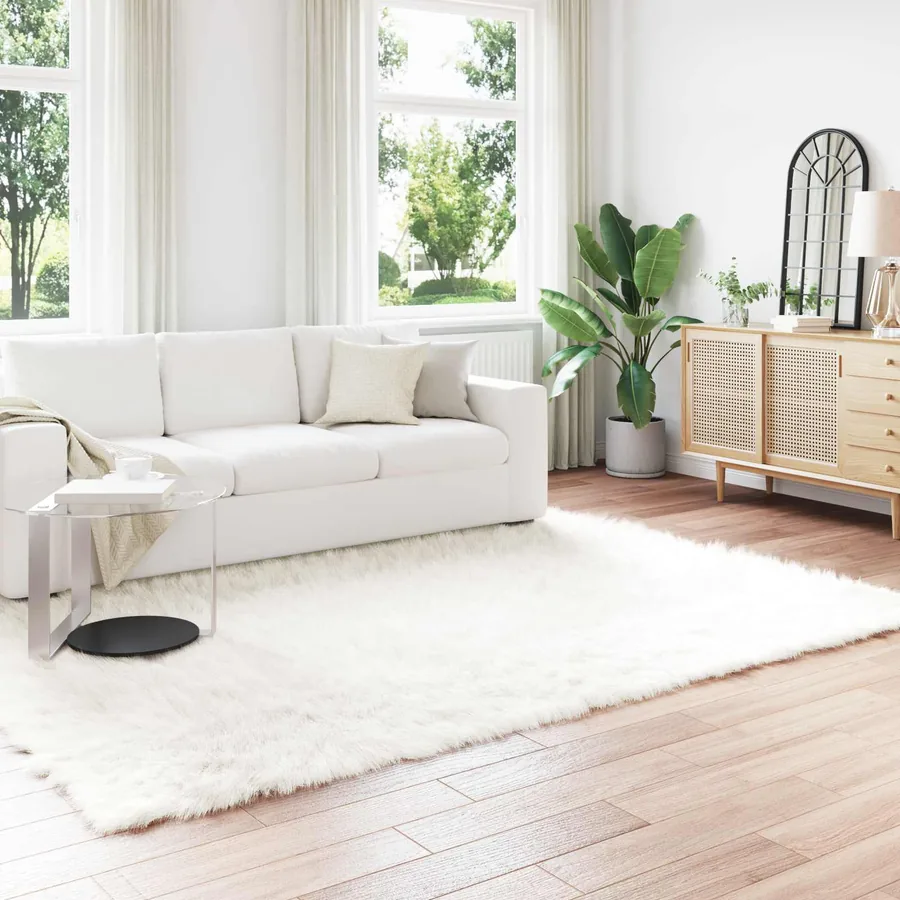 Tapis en fausse TAFALLA Blanc 200 x 280 cm Polyester