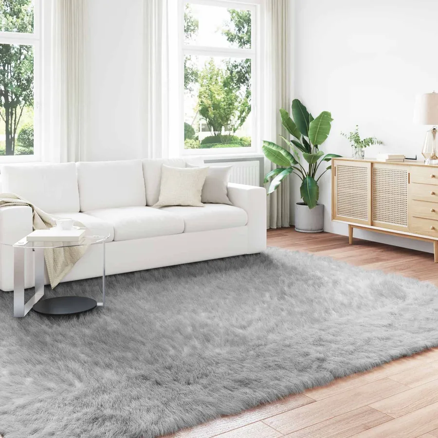 Tapis en fausse TAFALLA Gris 240 x 340 cm Polyester
