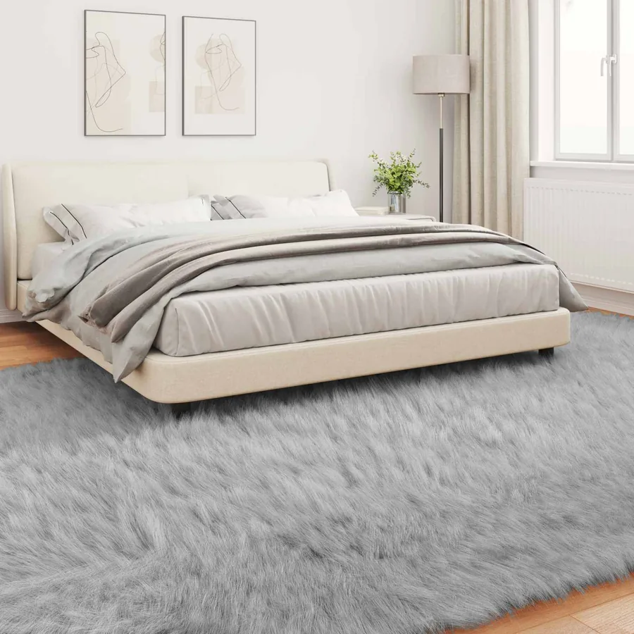 Tapis en fausse TAFALLA Gris 240 x 340 cm Polyester - 4