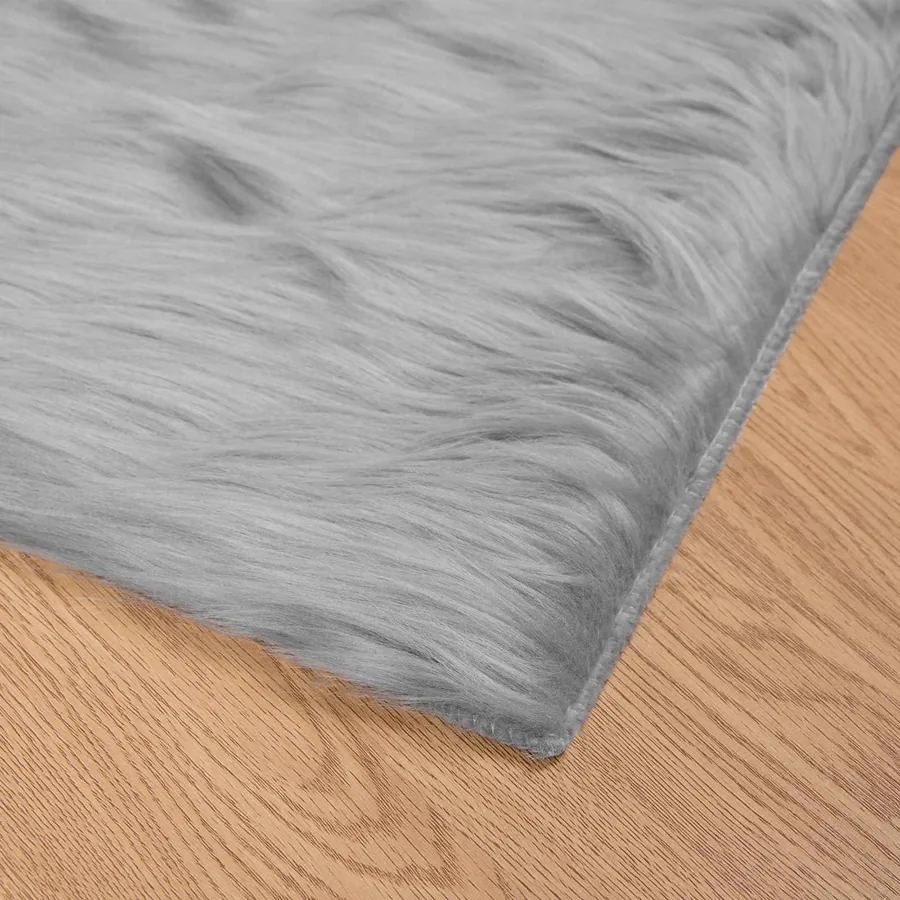 Tapis en fausse TAFALLA Gris 240 x 340 cm Polyester - 7