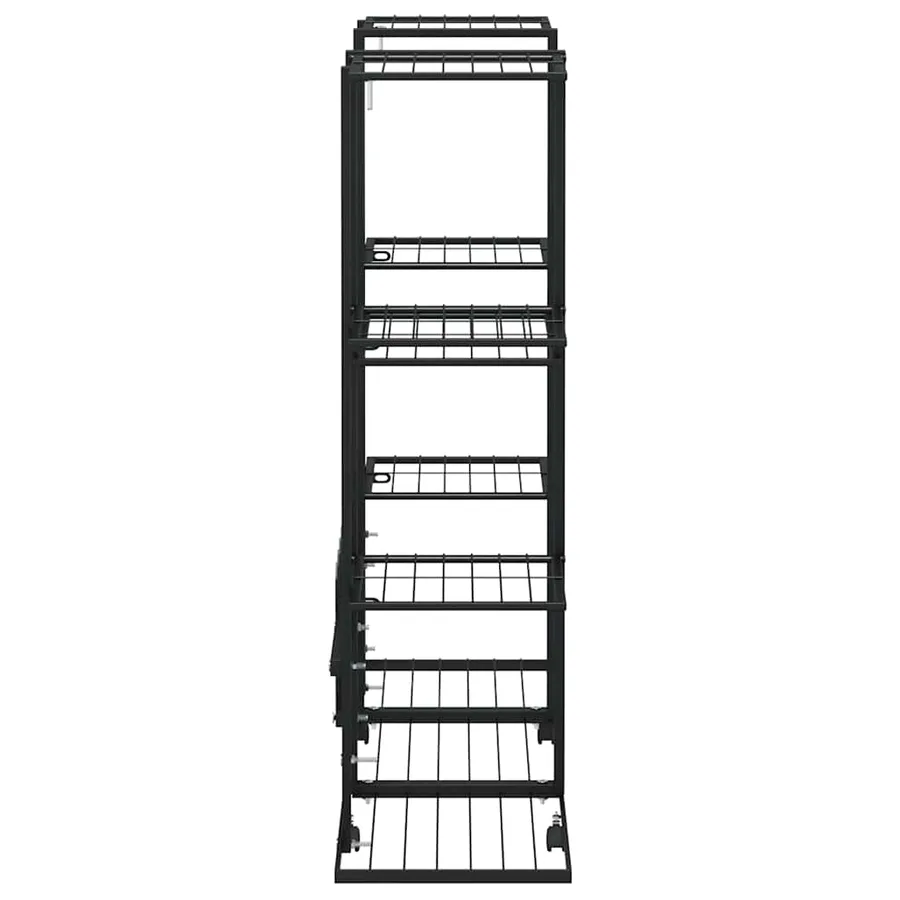 Jardinière avec roues 94,5x24,5x91,5 cm Noir Fer - 6