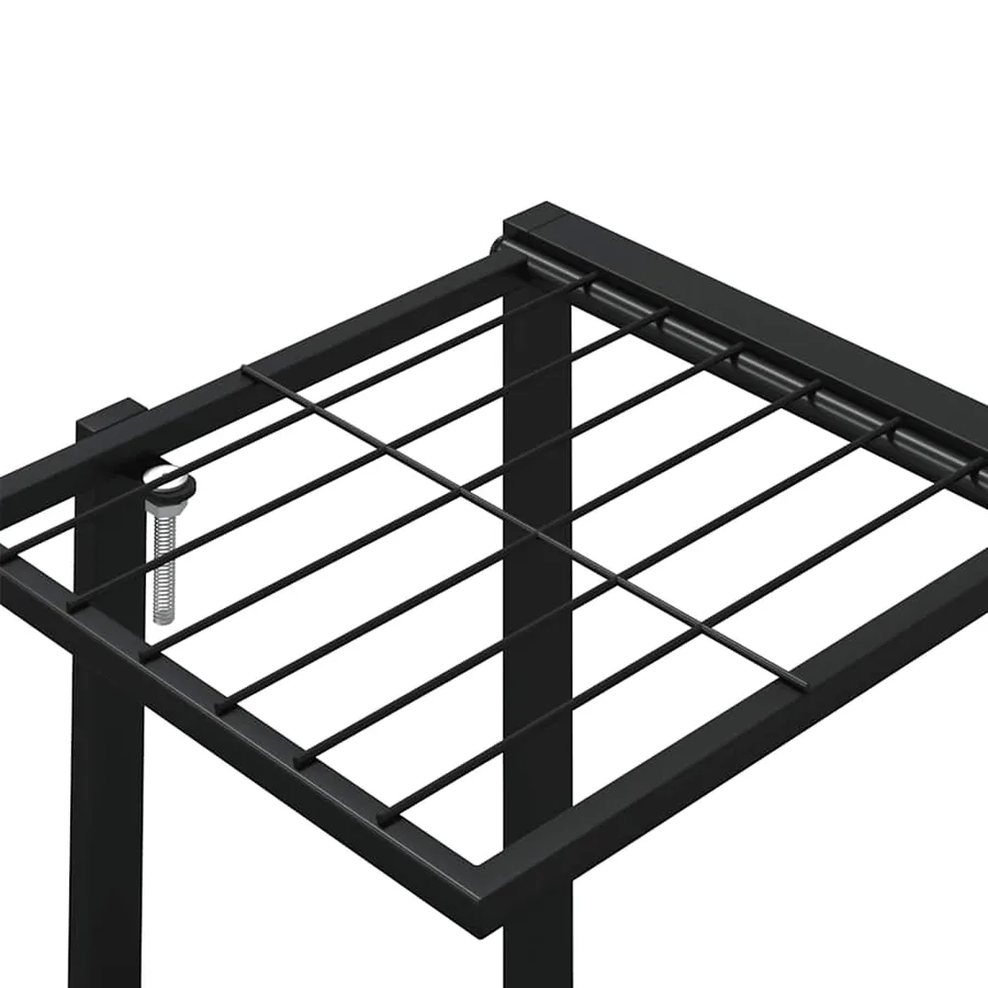 Jardinière avec roues 94,5x24,5x91,5 cm Noir Fer - 8