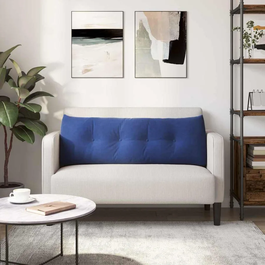 Coussin de Dos Bleu police 140 x 24 x 50 cm Velours - 4