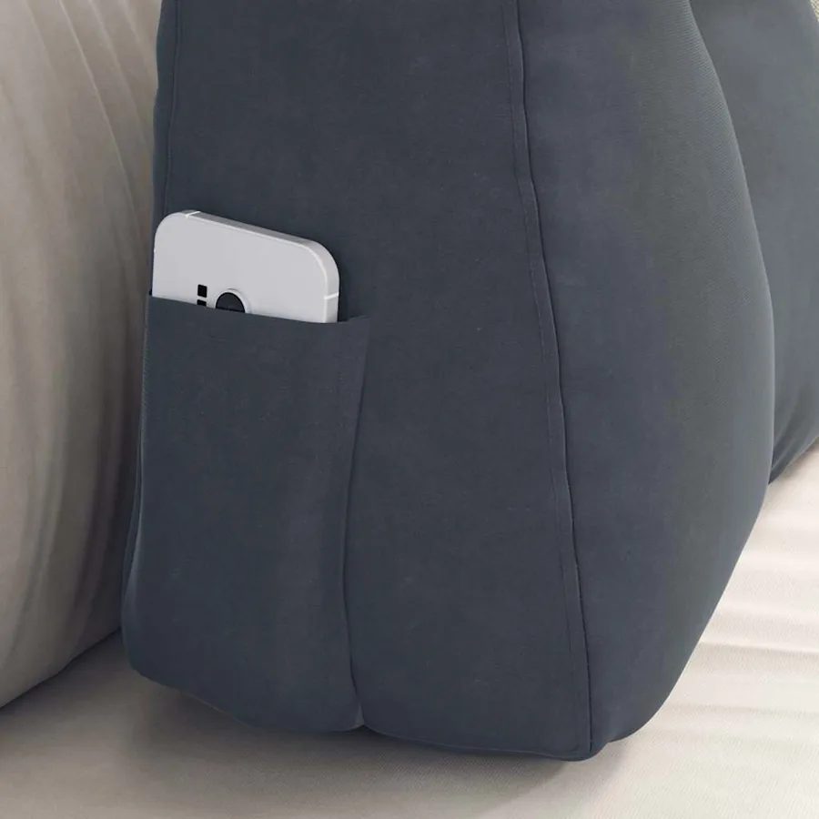 Coussin de Dos Gris foncé 60 x 24 x 50 cm Velours - 5