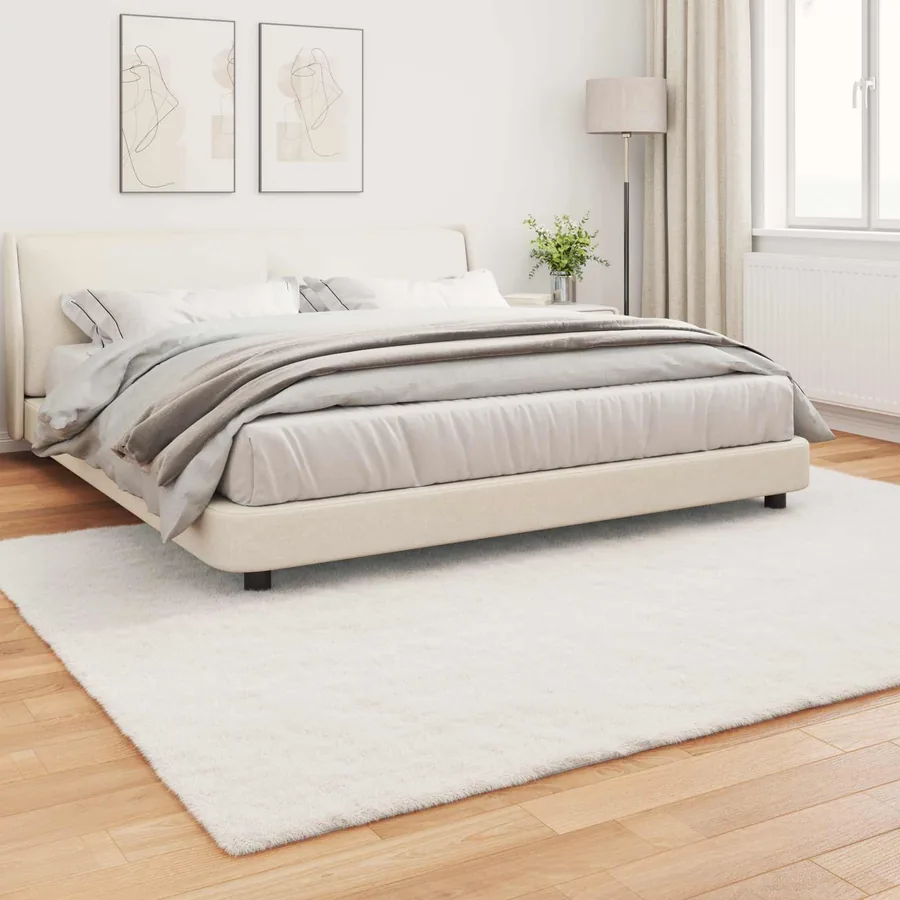 Tapis antidérapant en fausse de lapin OLITE Crème 240 x 340 cm - 4