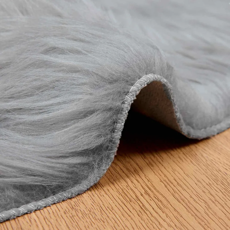 Tapis en fausse TAFALLA Gris Ø 200 cm Polyester - 5