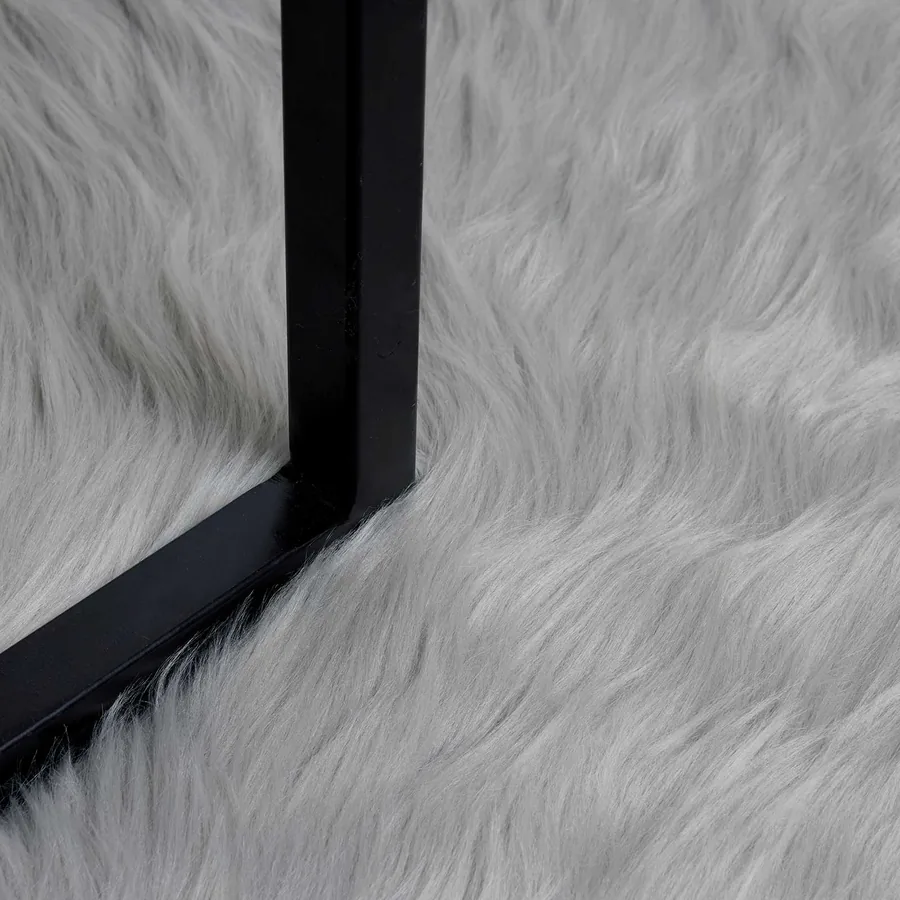 Tapis en fausse TAFALLA Gris Ø 200 cm Polyester - 6