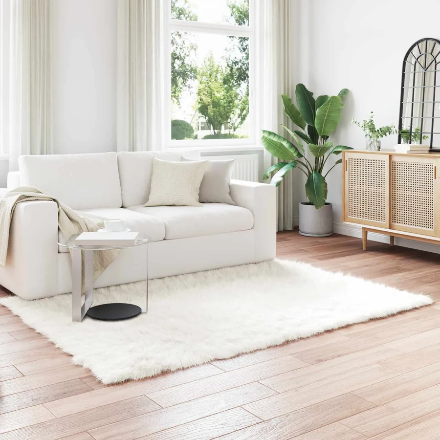 Tapis en fausse TAFALLA Blanc 140 x 200 cm Polyester