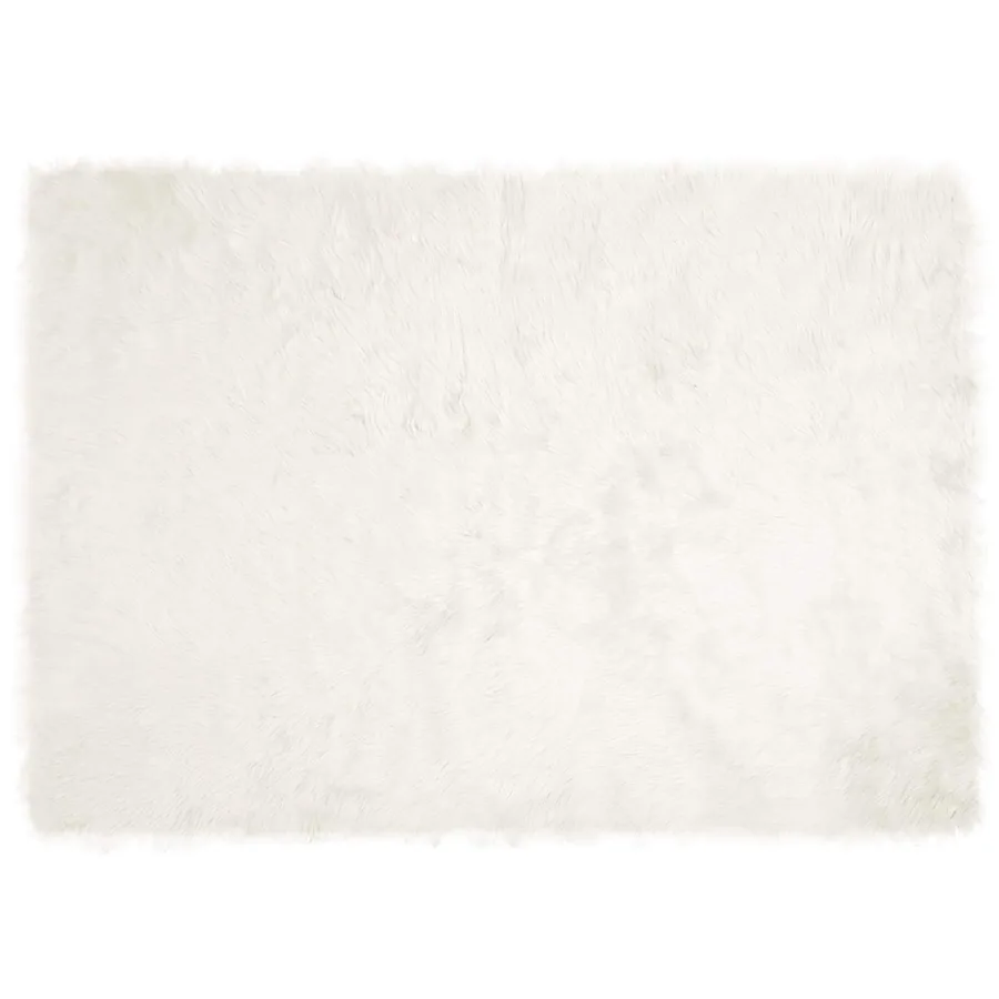 Tapis en fausse TAFALLA Blanc 140 x 200 cm Polyester - 2