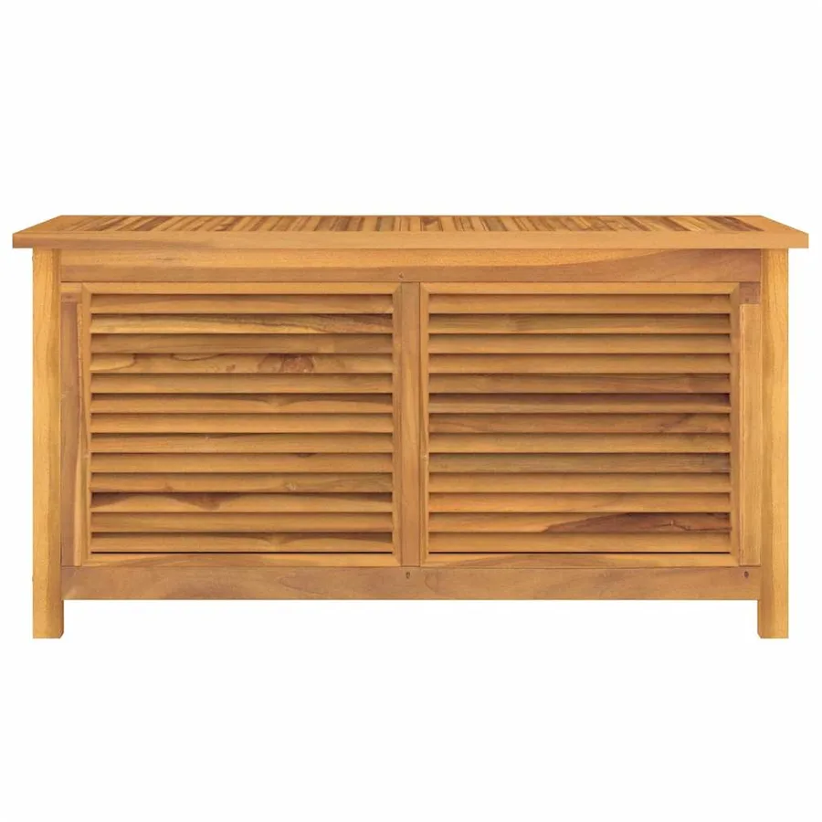 Boîte de rangement jardin et sac 114x50x58 cm bois massif teck - 3