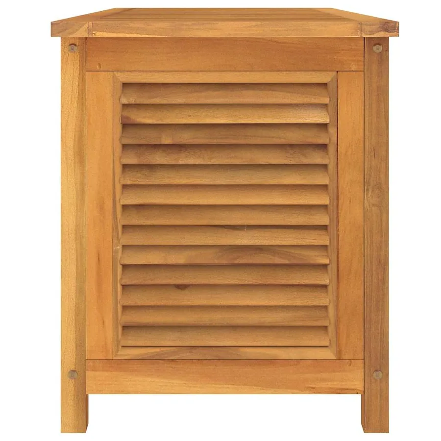 Boîte de rangement jardin et sac 114x50x58 cm bois massif teck - 6