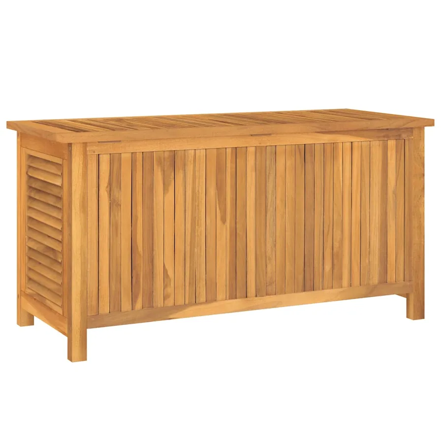 Boîte de rangement jardin et sac 114x50x58 cm bois massif teck - 7