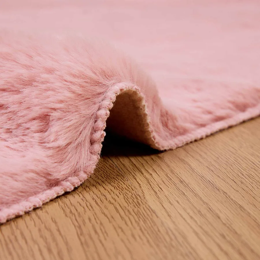 Tapis antidérapant en fausse de lapin OLITE Rose 240 x 340 cm - 5