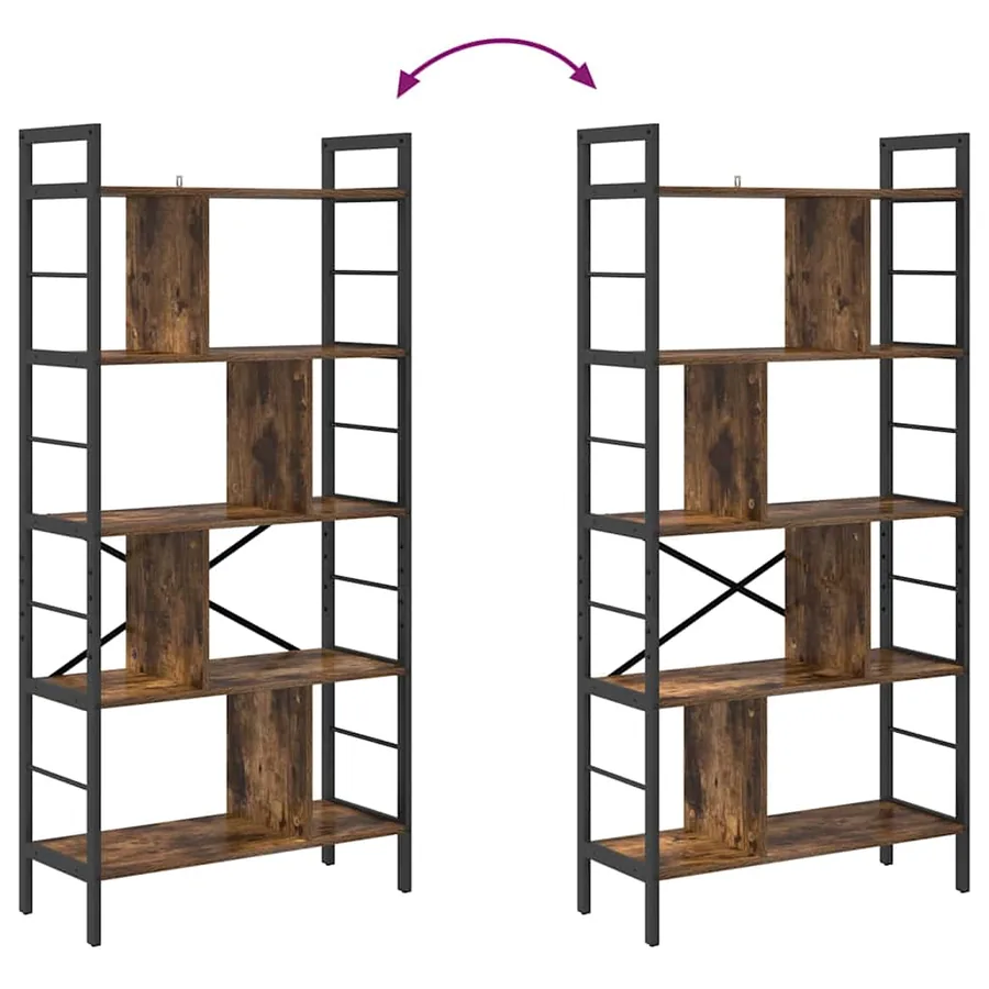 Étagère Chêne fumé 75 x 30 x 156 cm Bois d'ingénierie - 8