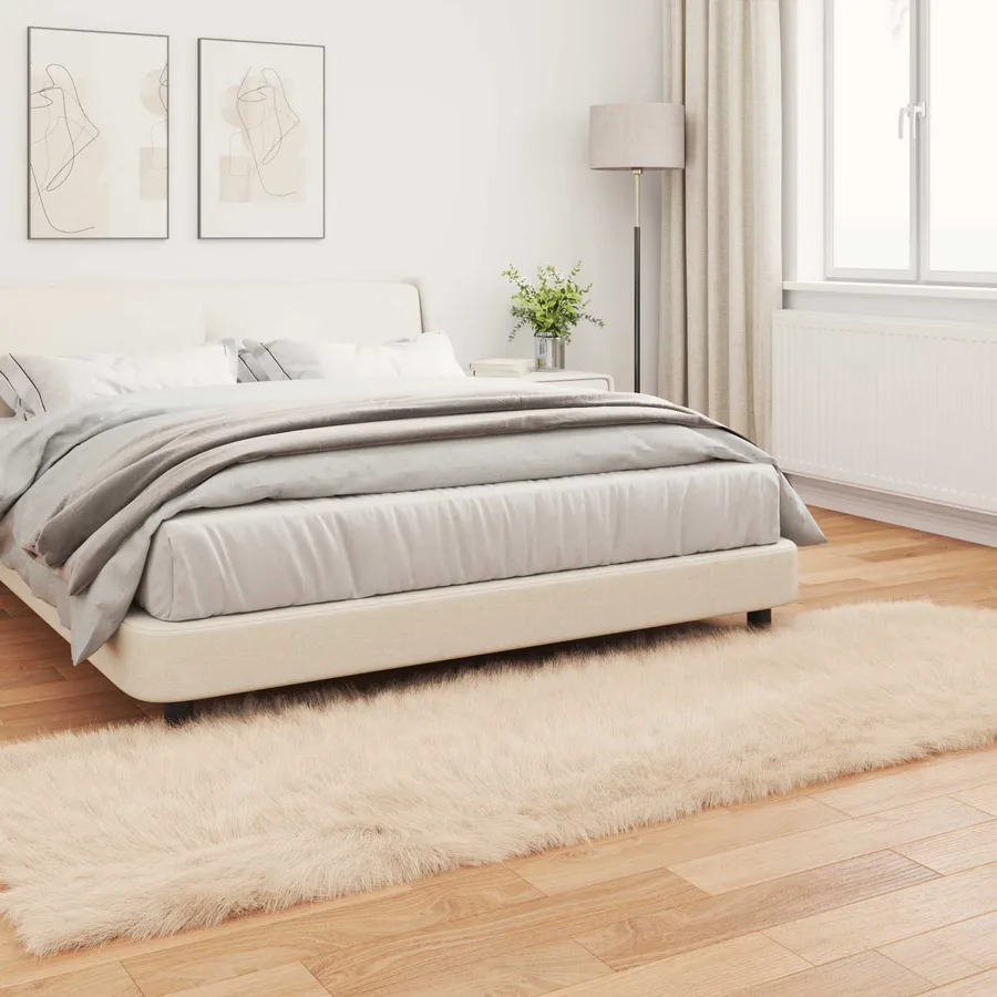 Tapis en fausse TAFALLA Beige 80 x 250 cm Polyester - 4