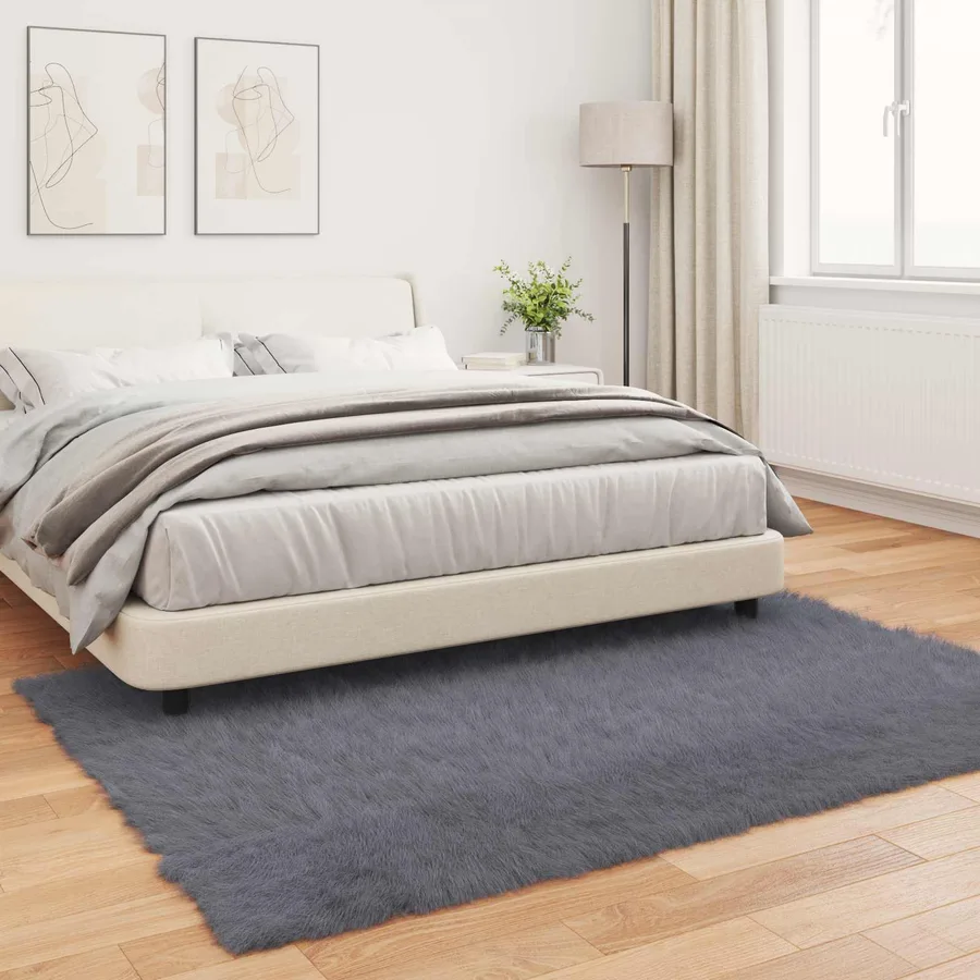 Tapis en fausse TAFALLA Anthracite 140 x 200 cm Polyester - 4
