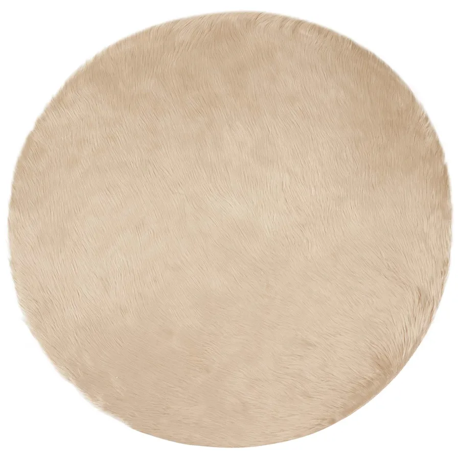 Tapis en fausse TAFALLA Beige Ø 160 cm Polyester - 2