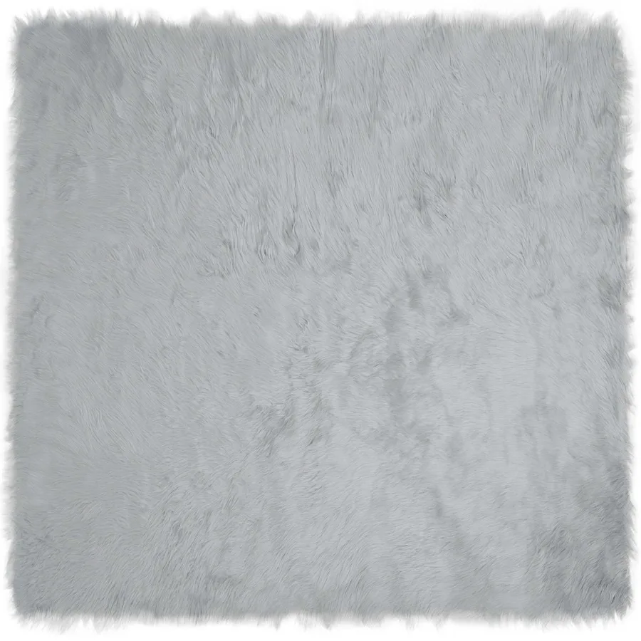 Tapis en fausse TAFALLA Gris 160 x 160 cm Polyester - 2