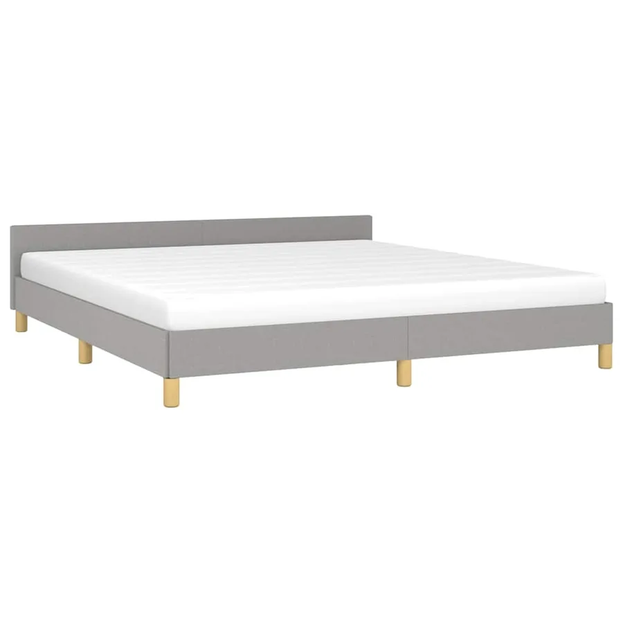 Cadre de lit sans matelas gris clair 160x200 cm tissu - 3