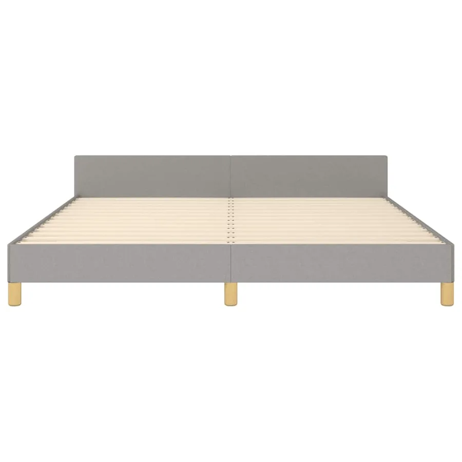 Cadre de lit sans matelas gris clair 160x200 cm tissu - 5