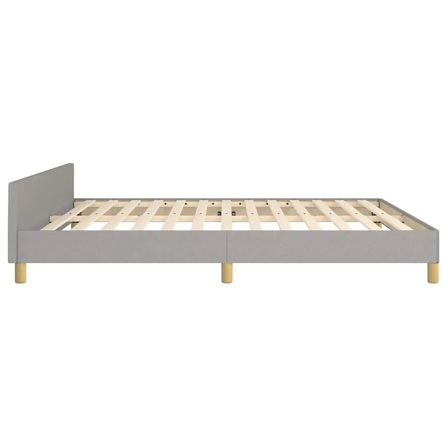 Cadre de lit sans matelas gris clair 160x200 cm tissu - 6