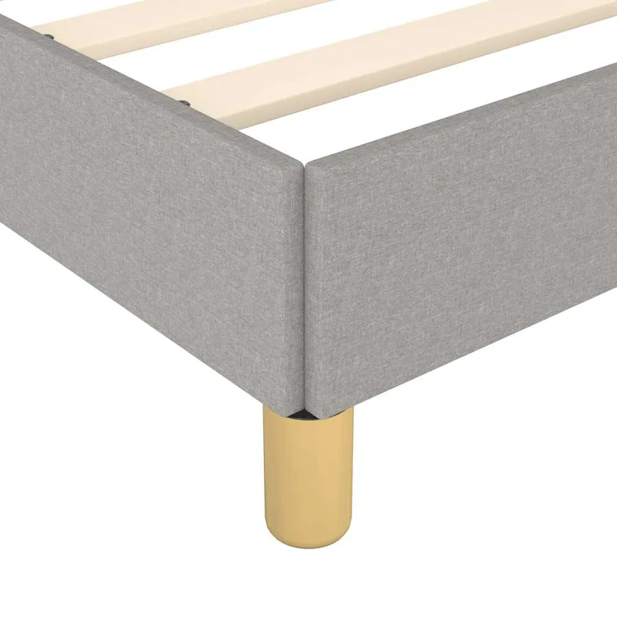Cadre de lit sans matelas gris clair 160x200 cm tissu - 7