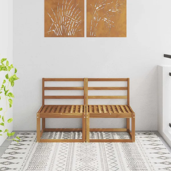 2 Pièce Sofa de milieu extérieur Bois d'Acacia Massif Naturel