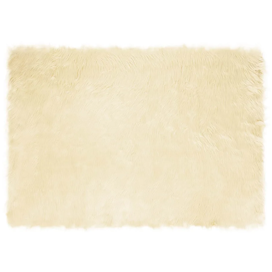 Tapis en fausse TAFALLA Crème 140 x 200 cm Polyester - 2