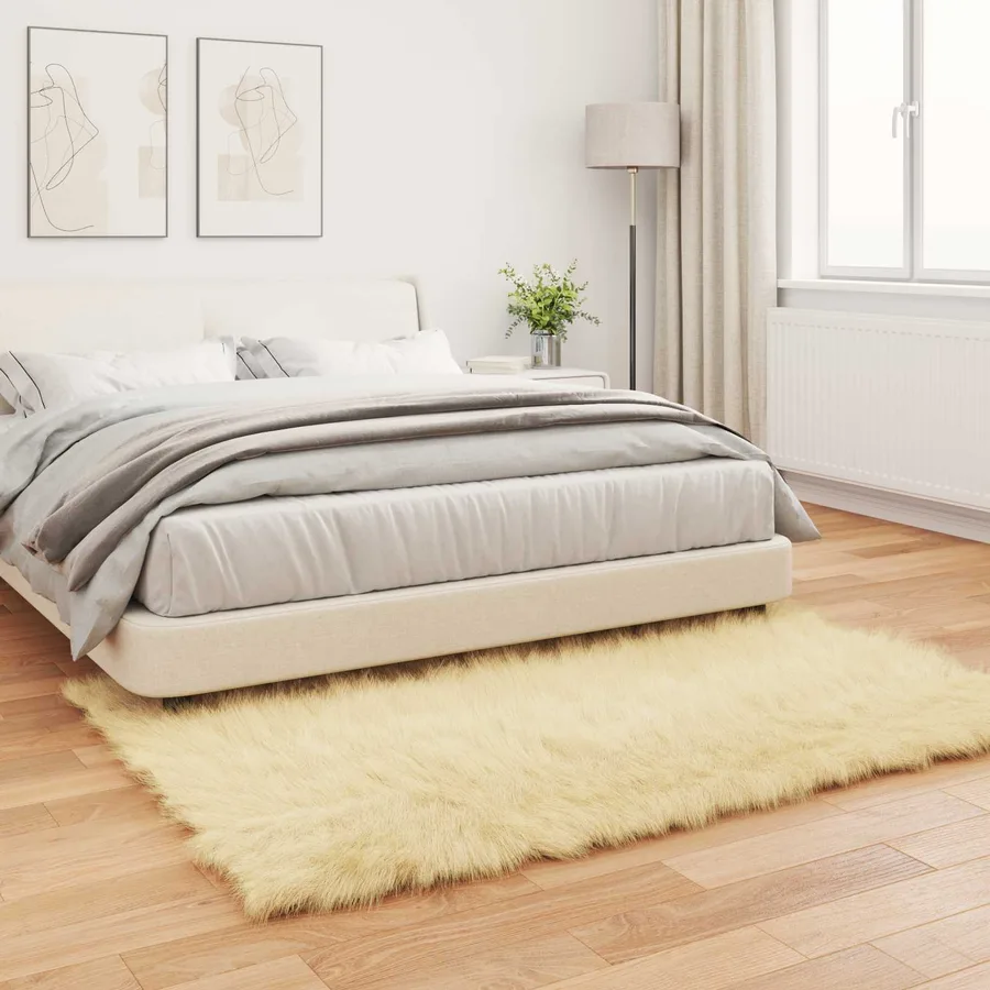 Tapis en fausse TAFALLA Crème 140 x 200 cm Polyester - 4
