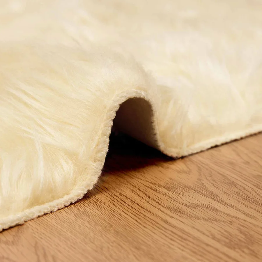 Tapis en fausse TAFALLA Crème 140 x 200 cm Polyester - 5