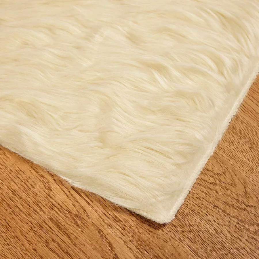 Tapis en fausse TAFALLA Crème 140 x 200 cm Polyester - 7