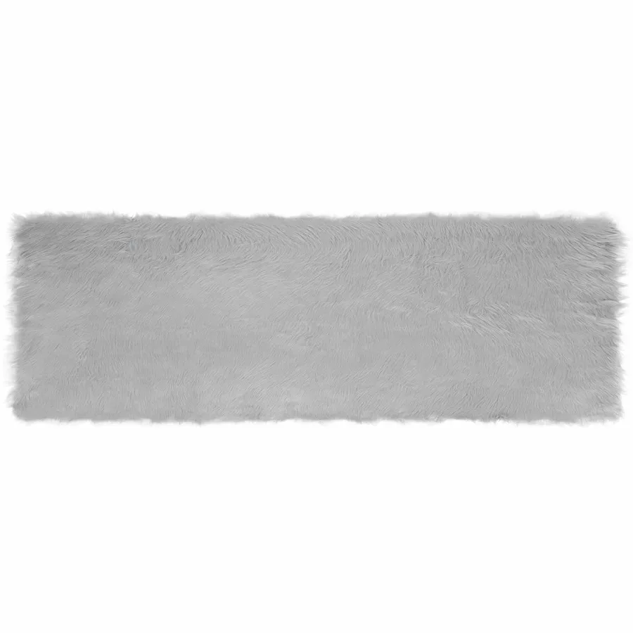 Tapis en fausse TAFALLA Gris 80 x 250 cm Polyester - 2