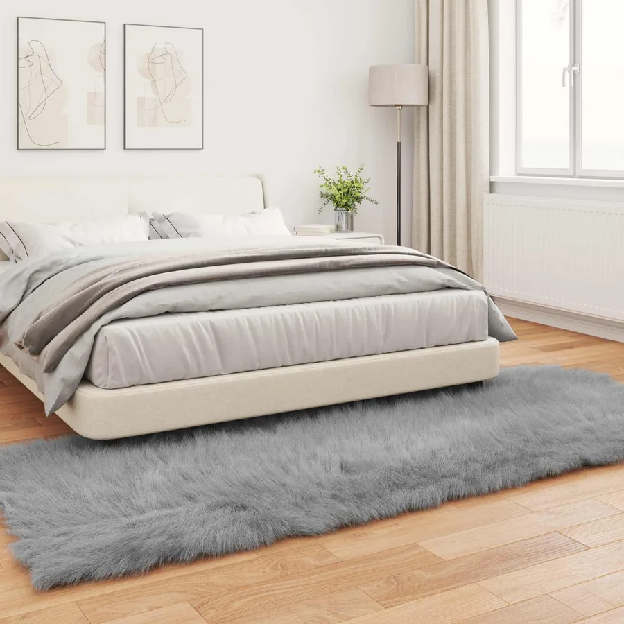 Tapis en fausse TAFALLA Gris 80 x 250 cm Polyester - 4