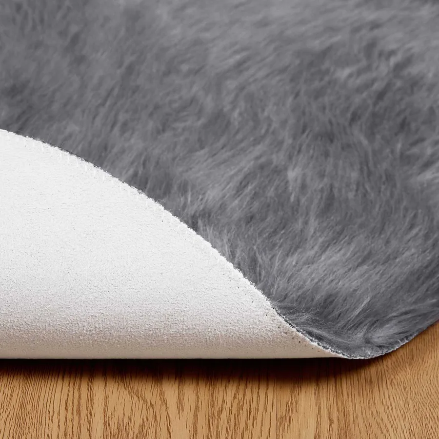Tapis en fausse TAFALLA Anthracite Ø 120 cm Polyester - 6