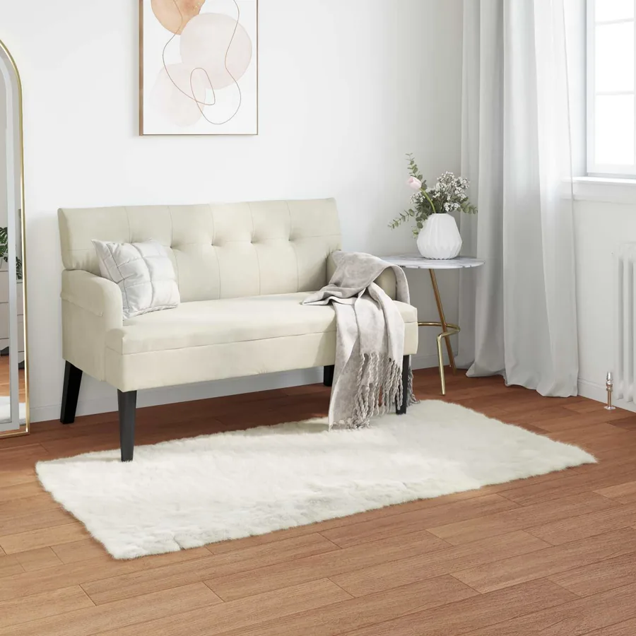 Tapis en fausse TAFALLA Blanc 80 x 150 cm Polyester