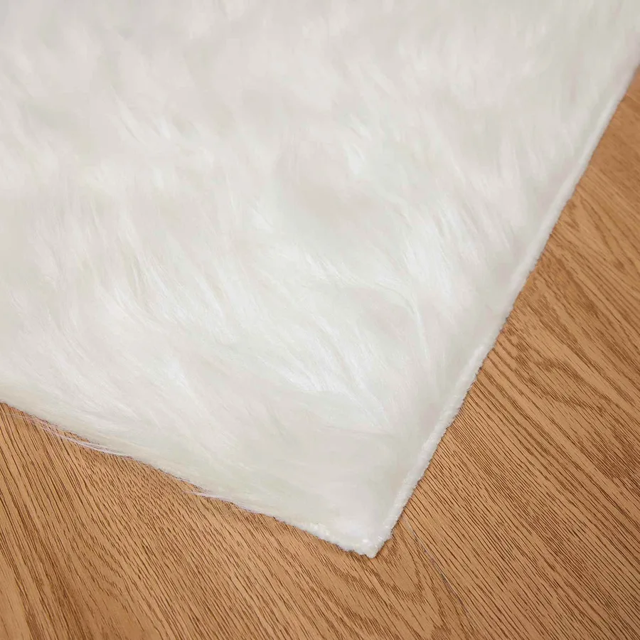 Tapis en fausse TAFALLA Blanc 80 x 150 cm Polyester - 7